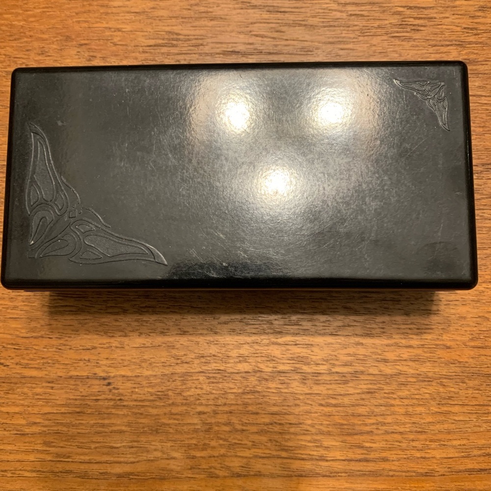 Vintage Bakelite Black Rectangular jewelry Box